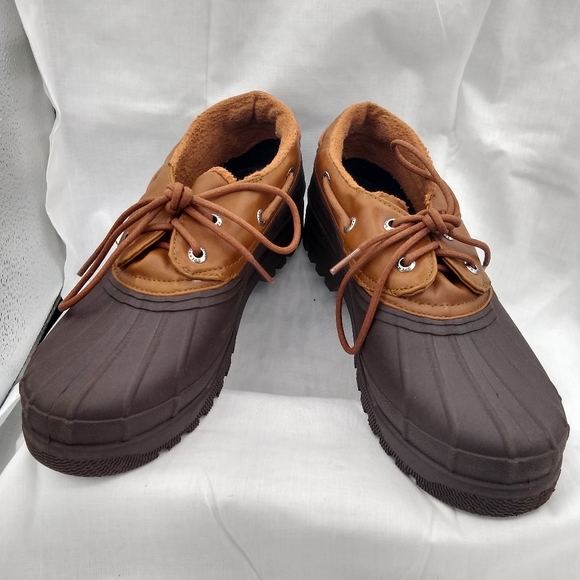 SPERRY Womens 8.5M Brown Duckling TopSider LeatherRubber Ankle LaceUp Boot - Picture 3 of 11